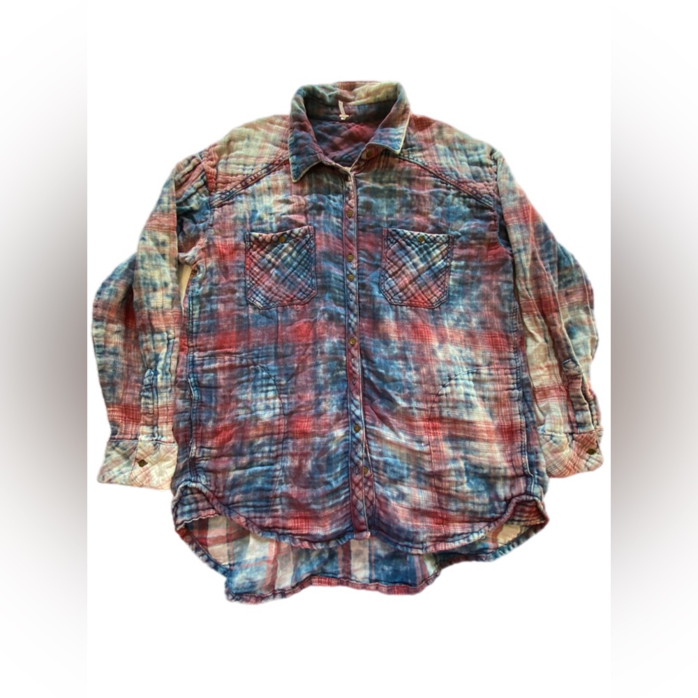 Free People Plaid Double Dip Button
Down Shacket large - Picture 5 of 16